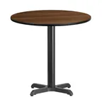 image of Flash Furniture XU-RD-30-WALTB-T2222-GG 30" Round Walnut Laminate Dining Table, MDF Top, Black PVC Edge, 31"H
