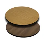 image of Flash Furniture XU-RD-30-WNT-GG 30" Round Laminate Table Top, Reversible Natural/Walnut Finish, T-Mold Edge