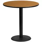 image of Flash Furniture XU-RD-42-NATTB-TR24B-GG 42" Round Bar Height Table, Natural Laminate Finish, 43-1/8"H