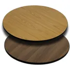 image of Flash Furniture XU-RD-42-WNT-GG 42" Round Laminate Table Top, Reversible Natural/Walnut Finish, T-Mold Edge