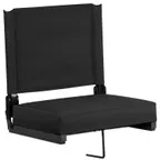 image of Flash Furniture XU-STA-BK-GG Folding Chair, 500 lbs, Black Aluminum Frame, Fabric Seat & Back, CA117 Foam