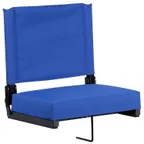 image of Flash Furniture XU-STA-BL-GG Folding Chair, 500 lbs, Blue Canvas Seat/Back, Black Aluminum Frame
