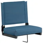 image of Flash Furniture XU-STA-GN-GG Seat, Teal Cnv/Blk Alum, 500 lbs, Foldable w/ Carry, Hook, CA117 Foam Ind/Out