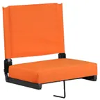 image of Flash Furniture XU-STA-OR-GG Ultra-Padded Chair, Orange Seat, 500 lbs, Adult, Foldable, Black Aluminum Frame