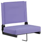 image of Flash Furniture XU-STA-PUR-GG Padded Folding Chair, 500 lbs, Purple Fabric & Back, Aluminum Frame, CA117 Foam