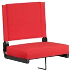 image of Flash Furniture XU-STA-RED-GG Padded Folding Chair, Red Seat & Back, 500 lbs, Aluminum Frame, CA117 Foam
