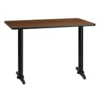 image of Flash Furniture XU-WALTB-3042-T0522-GG 42"W Rectangular Walnut Laminate Dining Table, 30"H, PVC Edge, Commercial Grade