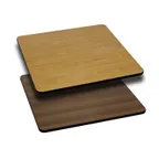 image of Flash Furniture XU-WNT-2424-GG Square Laminate Table Top, 24x24, Reversible Natural/Walnut Finish