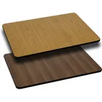 image of Flash Furniture XU-WNT-3060-GG Rectangular Laminate Table Top, 60x30, Reversible Natural/Walnut Finish, T-Mold Edge