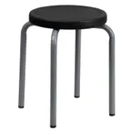 image of Flash Furniture YK01B-GG Stackable Stool, Black Seat, Powder‑Coated Steel Frame, No Back/Arms, Plastic Glides