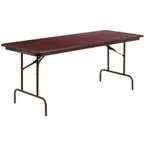 image of Flash Furniture YT-3072-HIGH-WAL-GG Folding Table, 72"W x 30"D x 30"H, Mahogany Laminate Top, Steel Pedestal Legs, Commercial Grade