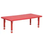 image of Flash Furniture YU-YCX-001-2-RECT-TBL-RED-GG Preschool Activity Table, 48"W x 24"D, Red Plastic Top, 220 lb Capacity