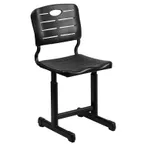 image of Flash Furniture YU-YCX-09010-GG Adjustable Height Student Chair, 396 lb, Plastic Seat & Back, Black Metal Frame