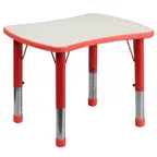 image of Flash Furniture YU-YCY-098-RECT-TBL-RED-GG Preschool Activity Table, 26-5/8"W x 21-7/8"D, 220 lb. Capacity, Rectangular, Laminate Top, Red/Grey