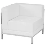 image of Flash Furniture ZB-IMAG-LEFT-CORNER-WH-GG Hercules Imagination Series Left Corner Chair, Modular, LeatherSoft Upholstery, White