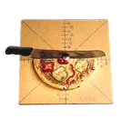 image of American Metalcraft MPCUT4 Pizza Slice Board & Guide, 20" x 20" 1/4" Wood, 4‑Slice/8‑Slice
