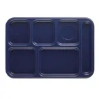 image of Cambro 10146CW186 - 6-Compartment Tray, 10" x 14-1/2" Polycarbonate, Navy Blue, Dishwasher Safe