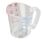 image of Carlisle 4314107 Measuring Cup 8 oz (1 Cup) Oval Clear Polycarbonate, Handle, PourSpout, Nestable, NSF