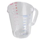 image of Carlisle 4314407 64oz Measuring Cup, Oval Clear Polycarbonate, C-Handle, Dishwasher, US/Metric, NSF