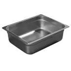 image of Carlisle 607124 DuraPan 1/2‑Size 7‑Qt Steam Table Pan, 4" Deep, 24‑Gauge 18/8 SS, Anti‑Jam