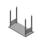 image of John Boos OSH16FK-2448-CM Heavy Duty Stainless Steel Single Ceiling Mount Overshelf - 48"W x 24"D