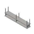 image of John Boos OSH26FK-18120-CM Heavy Duty Stainless Steel Double Ceiling Mount Overshelf - 120"W x 18"D