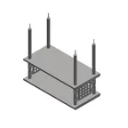 image of John Boos OSH26FK-1872-CM Heavy Duty Stainless Steel Double Ceiling Mount Overshelf - 72"W x 18"D