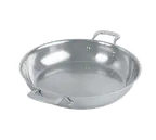image of Spring USA 8456-60/30 Gratin/Paella Pan, 4 Qt., 12" Round, 5‑Ply Stainless, Induction-Ready, Handles