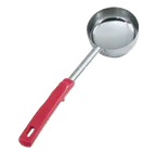 image of Vollrath 62182 Spoodle 8 Oz Stainless Serving Spoon with Orange Grip N Serv Handle, Made in USA