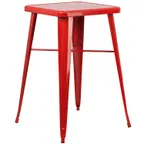 image of Flash Furniture CH-31330-RED-GG 23.75 Square Bar Height Table, 40 Height, Galvanized Steel, Red Powder Coat