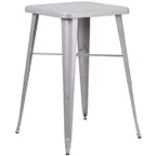 image of Flash Furniture CH-31330-SIL-GG 23.75 Square Bar Height Table, 40 Height, Galvanized Steel, Silver Finish