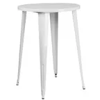image of Flash Furniture CH-51090-40-WH-GG 30" Round Bar Height Table, 41"H, Metal Top, White Powder Coat Finish