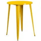 image of Flash Furniture CH-51090-40-YL-GG 30" Round Bar Height Table, Yellow Powder Coat, Metal Legs, Indoor/Outdoor