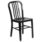image of Flash Furniture CH-61200-18-BK-GG Outdoor Restaurant Chair, 500 lb, Black, Galvanized Steel, Slatted Back
