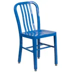 image of Flash Furniture CH-61200-18-BL-GG Commercial Outdoor Restaurant Chair, 500 lb. Capacity, Blue Powder Coat, Galvanized Steel Frame
