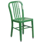 image of Flash Furniture CH-61200-18-GN-GG Outdoor Restaurant Chair, 500 lb Capacity, Green, Galvanized Steel, Slat Back