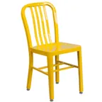image of Flash Furniture CH-61200-18-YL-GG Commercial Outdoor Restaurant Chair, 500 lb Capacity, Yellow Powder Coat Finish, Galvanized Steel Frame