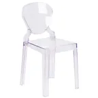 image of Flash Furniture OW-TEARBACK-18-GG Outdoor Ghost Chair, 330 lb, Tear Back, Polycarbonate, Transparent Crystal