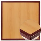 image of Flash Furniture TP-2TONE-2424-GG Square Table Top, 24"W x 24"D, 2" Thick, High Gloss Resin, Cherry Finish