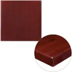 image of Flash Furniture TP-MAH-2424-GG Square Table Top, 24"W x 24"D, 2" Thick Drop-Lip, High Gloss Resin Mahogany Finish