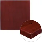 image of Flash Furniture TP-MAH-3030-GG Square Table Top, 30"W x 30"D, 2" Thick Drop-Lip, High Gloss Resin, Mahogany Finish
