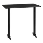 image of Flash Furniture XU-BLKTB-3042-T0522B-GG 42"W Bar Height Table, Black Laminate, Round Base