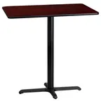 image of Flash Furniture XU-MAHTB-2442-T2230B-GG 42"W Bar Height Table, Mahogany Laminate, Black PVC Edge, Four Point Base