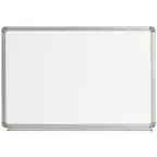image of Flash Furniture YU-60X90-WHITE-GG Magnetic Board, 36" x 24", White, Alum. Frame, Marker Tray & Hooks