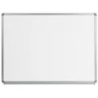 image of Flash Furniture YU-90X120-WHITE-GG Magnetic Erase Board, 48" x 36", Aluminum Frame, Hooks