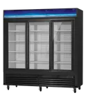 image of Blue Air BGM69SLB-HC 78" Two-Section Merchandiser Refrigerator, 61 cu ft, Black Finish, 3/4 HP