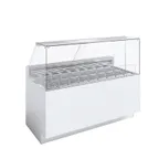 image of Ciam USA CIAM 6040 SQ8R4UP13GL18I 64" Gelato/Ice Cream Dipping Cabinet w/ Sneeze Guard