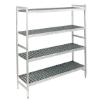 image of Fermod 4R26C83 – 4‑Tier 83” Shelving Unit, 26” W × 22” D, 800 lb Capacity, Gray Aluminum Uprights