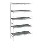 image of Fermod 5R52B83-CE 5-Tier 83" High Gray Polymer Shelving Unit, 52"W x 18"D, 800 lb Capacity, Uprights, Perforated NSF