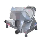 image of BakeMax BMMSM12 - Manual Meat Slicer, 12" Blade, Belt Driven, Anodized Aluminum Body, 1/5 HP, 120V, 3A, Gravity Feed